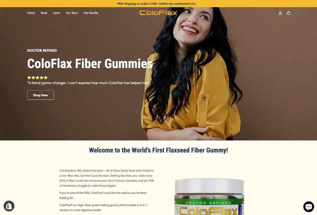E-commerce store screenshot — case study