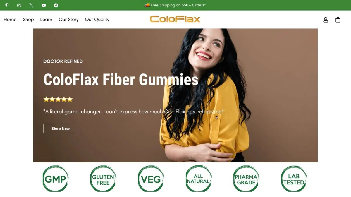 ColoFlax ecommerce store screenshot