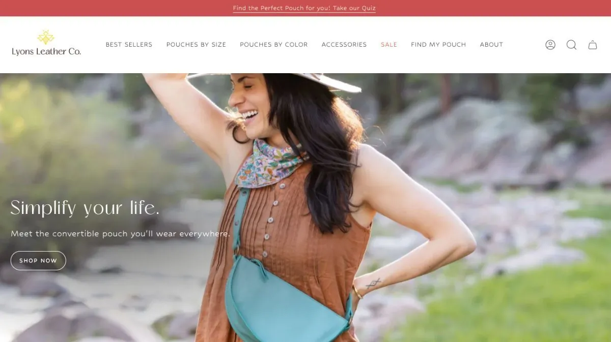 Lyons Leather Co ecommerce store screenshot