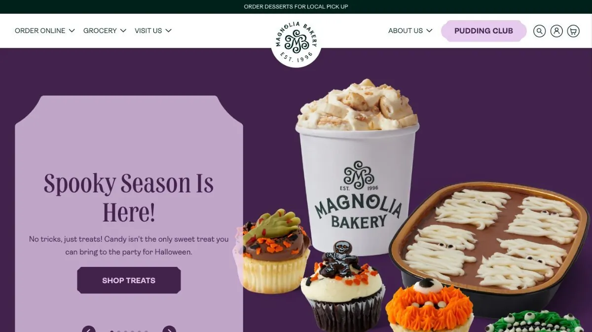 Magnolia Bakery ecommerce store screenshot